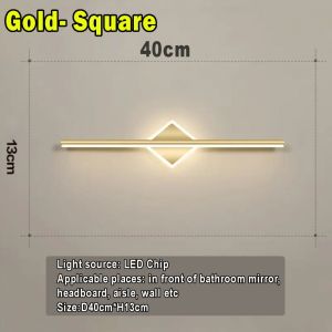 LED Linear Mirror Front Golden Sconces Hotel Dressing Makeup Bathroom Indoor Luxury Lustre Decor Wall Light