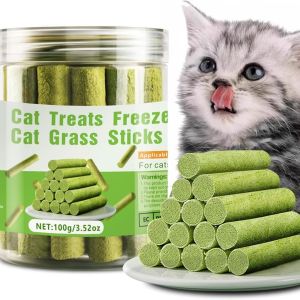 Cat Grass Sticks for Indoor Cats Cat Grass Chew Sticks Teeth Care Increase Appetite Hairball Removal 100g
