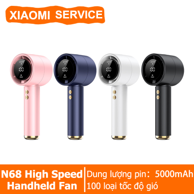 XIAOMI SERVICE Quạt mini cầm tay 5000mAh di động  màn hình hiển thị pin có thể sạc gió mạnh 100 tốc độ turbo phản lực