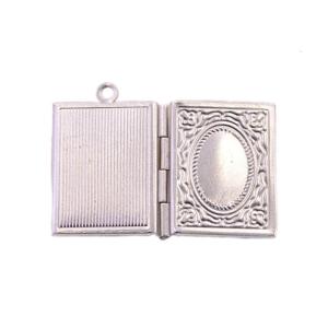 Stylish Photo Locket Necklace Pendant Contemporary Book Locket Pendant Openable Photo Display Container DIY Accessory