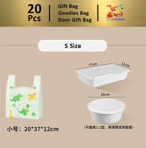 Gift Bag 20pcs Goodies Bag Door Gift Birthday Kid Party (122)Green Dinasaur Cartoon Beg Takeaway Tote Kindergarden Snack Singlet Packaging Plastic Bag