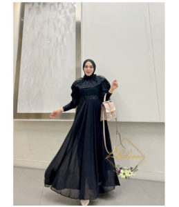 Aldisa Miyuki Dress Pesta Terbaru Mewah Elegan Mordern Kekinian Murah Gamis Kondangan ceruty