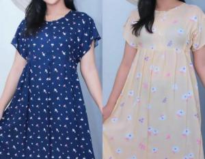 DASTER RUFFLE BUSUI BAHAN RAYON ADEM MOTIF RANDOM MURAH