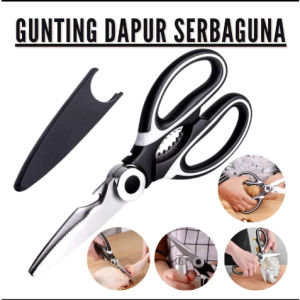 ( BISA COD ) PROMO Gunting Besar Dapur Serbaguna Stainless Steel / Gunting Serbaguna All in 1 / Gunting Dapur / Gunting Ayam Ikan Daging Buah Sayur