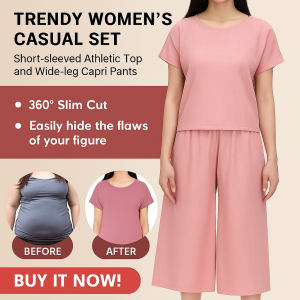 ชุดสูทลำลองผ้าฝ้ายและลินินสำหรับผู้หญิง ชุดสูทแขนสั้นสีพื้น กางเกงขากว้าง ชุดสูทสองชิ้น เสื้อผ้าผู้หญิง