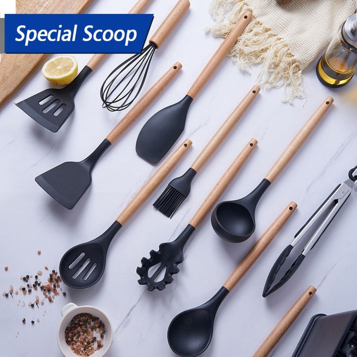 Wooden%20Handle%20Silicone%20Kitchenware%20Set%2019-piece%20Cooking%20Spatula%20Colorful%20Non-stick%20Chef's%20Cooking%20Tools%20Set%20-%20Heat-resistant%20Nonstick%20Utensils%20Kitchen%20-%20Image%205