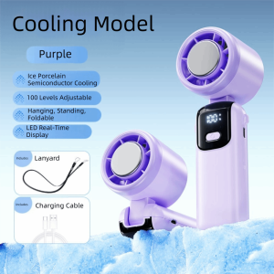 NEXTYOO 100 Tốc Độ Quạt cầm tay Có thể gấp lại Có thể treo được Quạt làm mát bằng đá Gói chườm đá làm lạnh nhanh Quạt USB Ngoài trời