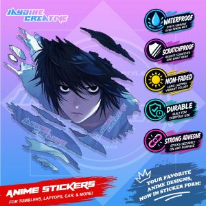All Anime Inspired Scratch Sticker SET 2 | Waterproof Vinyl for Helmet Motorcycle Car Laptop & Tumbler