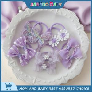 JiaShuo Baby Toy 10Pcs Lot Cute Childrens Hair Decoration Trendy Handmade Elastic Ball Hair Bands Lovely Headwear Hairpins Accessory For Girls