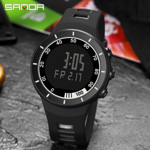 SANDA Mens Fashion Luxury Outdoor Sports Chrono Watches LED Digital Military Waterproof Luminous Complete Calendar Watch for Men