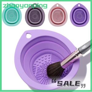 zhaoyanping Silicone Makeup Brush Cleaner Folding Powder Puff Cleaning Bowl Eyeshadow Brushes Washing Soft Mat Beauty Tools Scrubber Box