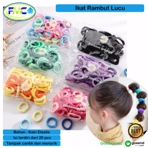 Ikat Rambut Anak Karet Kuncir Rambut Warna Warni Per 2pack Lucu Korea Elastis Aksesoris Fasion Rambut Anak