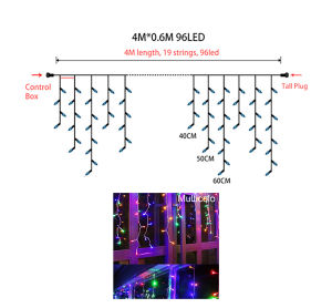 LED Icicle String Lights Christmas Waterfall Fairy Lights Garland Outdoor Waterproof Wedding Party Festival Decoration