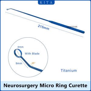 ไมโครริงคิวเรตต์พร้อมใบมีด 3 มม./4 มม./6 มม. ไม้พายหลอดสมองที่ยืดหยุ่นได้ เครื่องมือไมโครนิวโร