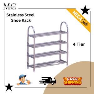 🔥【LOCAL SELLER】🔥4 TIER/5 TIER/6 TIER STAINLESS STEEL SHOE RACK