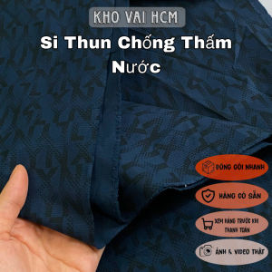 Vải Si Thun Chống Thấm Xanh Họa Tiết Khổ 1m35 - May Áo Khoác Ga Lót Giường Thảm Trải - Dày Vừa