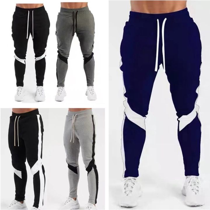 Unisex Attire Daily Outfit Cotton Jogger Pants Jogging with Linear ...