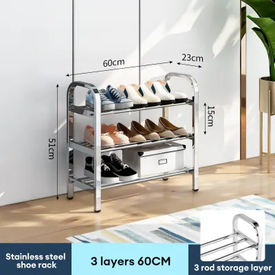 ORDNEVO 6 layer Shoe rack organizer Stainless Steel Shoe Storage Rack Shelf Indoor Outdoor Flower Rack Shoes Cabinet