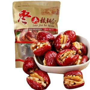 ** red dates with walnut kernels snack dates with walnut sandwich ** packaging dried fruit