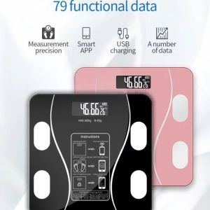 LODER Smart Fat Scale Penimbang 79in1 Function Bluetooth Smart Weight Scale LCD Screen Intelligent Digital Fat Scale