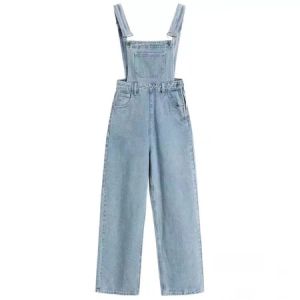 MURAH LEBAY - Jumpsuit Jeans Wanita Korean Style Oversize Vintage Polos Premium Kekinian Casual Celana Kodok Jeans Wanita
