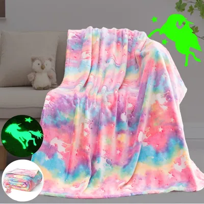 JH Glow in the Dark Flannel Luminous Blanket for Kids