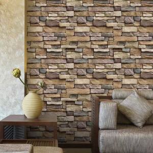 Vinatge Wall Stickers PVC Modern Home Decoration Retro Brown Brick Pattern Self-adhesive Wallpaper DIY 45cm Background