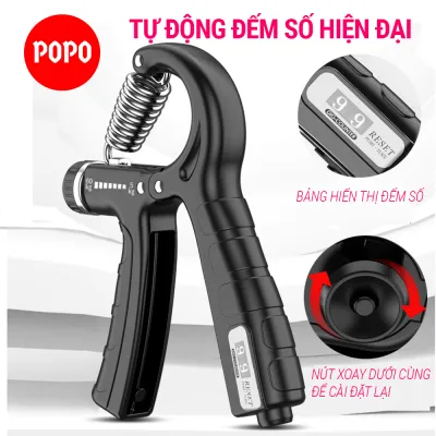 Bóp tập cơ tay YGW26 Đếm số Có Hộp có điều chỉnh kháng cự từ 22-132LB(10-60kg) tích hợp lò xo thép không rỉ POPO