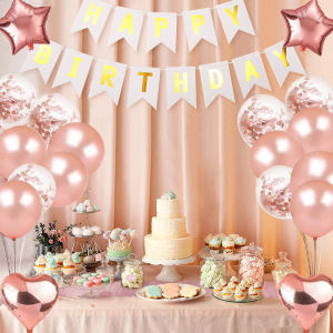 33pcs Birthday Decoration Set: Balloon String & Foil Balloons for Party Decor