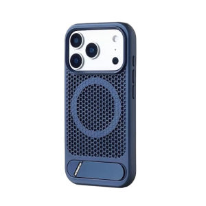 Heat Dissipation Stand Magnetic Shockproof Bumper Case For iPhone 17 Pro Max Air 16 15 14 13 Breathable Cover For Magsafe Shell