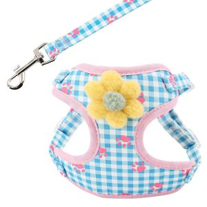 JEHUA Loại áo vest Bộ dây dắt và dây đai cho chó Lưới mềm Thoáng khí Dây Dắt Mèo Đồ dùng cho thú cưng Áo phao thoát hiểm Dây đai ngực cho chó Chó nhỏ và trung bình