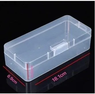 Transparent Plastic Storage Box Organizer with lock catch and Cover Handle for PP Stationery Jewelry Storage