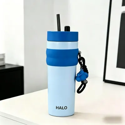 【COD】900ml Insulated Tumbler Big Plastic Cup Outdoor Portable Straw Cup With Straw Tumbler Dopamine Large Capacity Car Cup Thermos na tasa