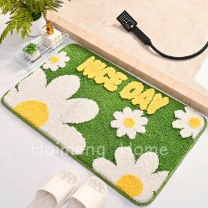 3D Flower Pattern Carpet Floor Mat Fresh Style Bedroom Living Room Carpet Sofa Area Rug Home Decor Bathroom Rug Machine Washable Bathroom Floor Mat Extra Soft Absorbent Non-Slip Bath Rug