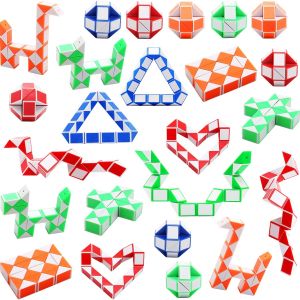 1 Piece Magic Cube 24 Sections Snake Ruler Magic Snake Twist Puzzle Decompression Educational Toy for Children
