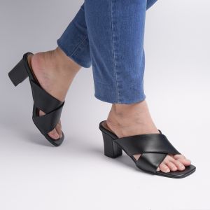 Zavatu Sandal Hak Tahu 7cm Big Size Jumbo 41 42 43 44 45 ZVT 228 Hitam