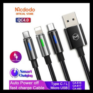 Mcdodo 66W Type C Super Quick Charge Auto Disconnect VOOC QC 4.0 Fast Charging Cord Compatible for I PHONE/IPHON/IP/Type C/Micro