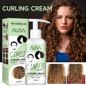 【COD】Gel Rambut Keriting Perawatan Rambut Keriting curl cream Elastin Tidak lengket mengurangi keriting 50ml