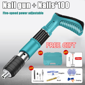 Penetrate the concrete! Nail gun Porous silencer 3 kinds of gun heads interchangeable nail shooter silencer nail shooter decorative retainer wall piercing artifact wall nail holder ceiling mural retainer wall slotting device wireless nail shooter