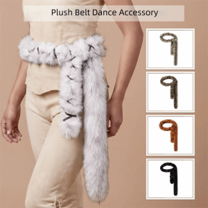 WININ Fluffy Punk Fur Belt Super Soft Warm Soft Plush Belt Harajuku Y2K Waistband Street Dance Accessory