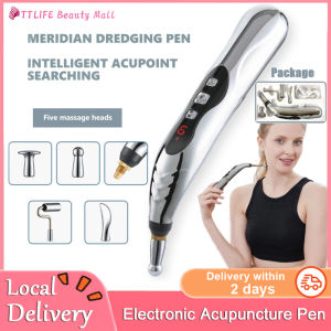 ❤Local delivery❤ 5 Head Electric Pulse Acupuncture Meridian Pen Relief Pain Mass-ager Acupoint Pen Ma-ssage Therapy Massager Tool Point Mas-sager