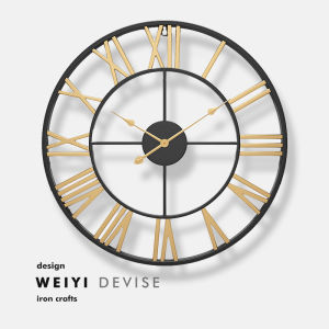 40/50cm Wall Watch Home Decoration Nordic Sitting Room Bedroom Creative Clock 3D Decorative Iron Wall Clock Roman Numerals Design