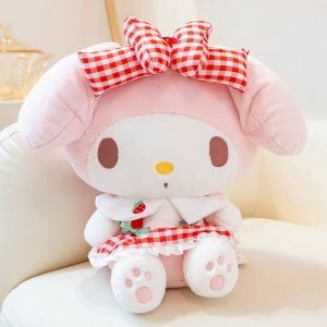 Sanrio Genuine Sweet Strawberry My Melody Plushies Stuffed Anime My Melody Doll Cuddly Plush Toy Japanese Style Bag Pendant Xmas Gifts Girl
