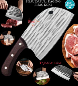 (BISA COD) PROMO Pisau Dapur Professional Super Tajam / Pisau Daging Jumbo / Pisau Koki Jepang Stainless Steel Murah / Alat Pemotong Daging Ikan Sayur Buah / Chef Knife Japanese