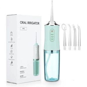 Oral Irrigator Portable Dental Water Flosser USB Rechargeable Water Jet Floss Tooth Pick 4 Jet Tip 220ml 3 Modes
