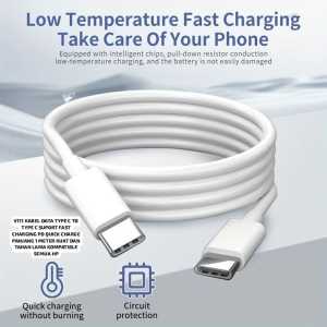 V111 KABEL DATA CHARGER TYPE C TO TYPE C SUPORT FAST CHARGING PD QUICK CHARGE PANJANG 1 METER KUAT D