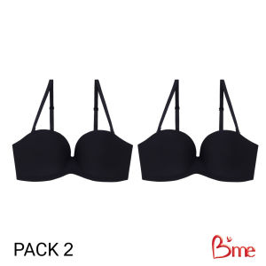 Bme เสื้อชั้นในดันทรงไร้โครงถอดสายได้ Level 3 ฟองหนา รุ่น ME1701 ME1703 (แพ็ก 2 ตัว) สีดำ สีนู้ด (แนะนำให้เลือกไซซ์เป็น UK หรือ INT)