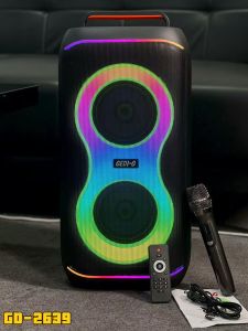 ลำโพงบลูทูธ รุ่น GD-2639 ฟรีไมค์ลอยและรีโมท ลำโพงดอก6.5นิ้ว2ดอกเสียบไมค์สายได้ ปรับDELAY ECHO TREBLE BASS เสียงเบสแน่น ลำโพงร้องคาราโอเกะ ลำโพงบลูทูธ รุ่น GD-2639 ฟรีไมค์ลอยและรีโมท ลำโพงดอก6.5นิ้ว2ดอกเสียบไมค์สายได้ ปรับDELAY ECHO TREBLE BASS เสียงเบสแน่