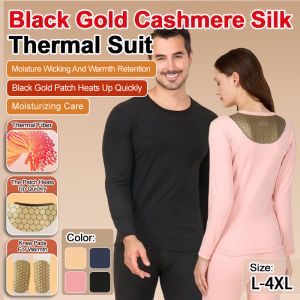 【Silk-Cashmere Blend/Ultra Warm/Snug Fit】Thermal Suit Winter Thermal Clothes and Pants Set Moisturizing Care Thickened Fabric Warm and Cozy Outfit for Men/Women Cold Weather