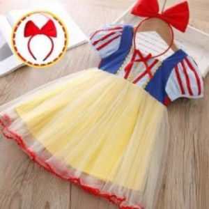 ชุดเด็กผู้หญิง ชุดสโนว์ไวท์ กระโปรงผ้ากอซ ของขวัญเด็ก คอลเลกชันฤดูร้อน คอลเลกชันฤดูร้อน 1131# 2024 มาใหม่